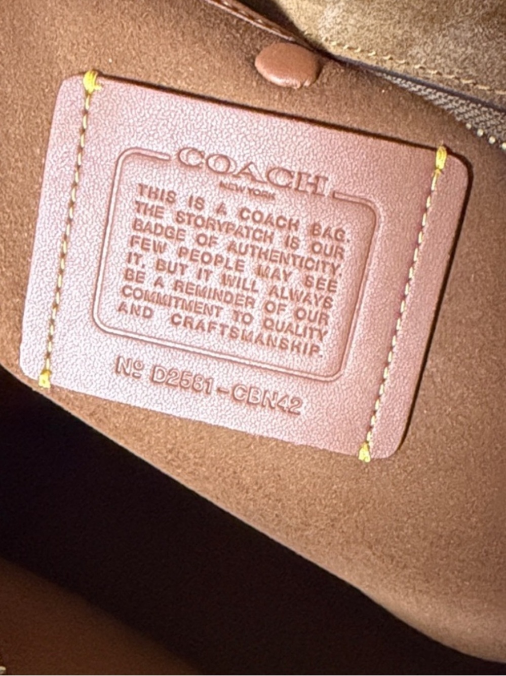 Coach Soft Empire Carryall Bag 40 in Brown Suede Satchel with Pearl Accent Strap - Picture 7 of 15